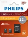 Produktbild: Philips MicroSDHC 2-Pack 32 GB Class 10 UHS-I U1 incl. Adapter High Capacity SD (PHMSDA32GUHSIU1P2)