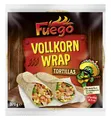 Produktbild: Fuego - Vollkorn Tortilla-Wraps , 6 Wraps à 25 cm Durchmeser , Perfekte Basis für mexikanische Gerichte , 1 x 370 g