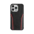 Produktbild: Audi Echtleder MagSafe Case, Schwarz/Rot – iPhone 15 Pro Max