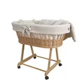 Produktbild: Stubenwagen Moseskorb AMELIA natürlich aus Weide mit Musselin Bettwäsche Beige