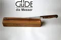 Produktbild: Güde Brotmesser Messer 32 cm Griffschalen aus Walnuss mit Messerhalter aus Eiche