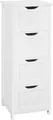 Produktbild: WOLTU Badezimmerschrank, Badschrank, mit 4 Schubladen, modern, 30x82x30 cm : Weiß Farbe: Weiß