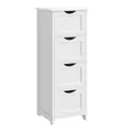 Produktbild: WOLTU Badezimmerschrank, Badschrank Schmal Klein, Beistellschrank mit 4 Schubladen, 30 x 30 x 82 cm, für Badezimmer, Wohnzimmer, Schlafzimmer, Esszimmer, Küche, Modern, Weiß BZS07ws