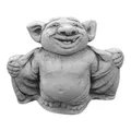 Produktbild: gartendekoparadies.de Massive Steinfigur Modell lustiger Troll Fledermaus Dracula, Höhe 20 cm, Grau, 4 kg, Figur aus Steinguss frostsicher für den Außenbereich