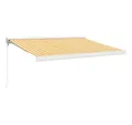 Produktbild: vidaXL Markise Markise Einziehbar Gelb und Weiß 3x2,5 m Stoff und Aluminium (1-St)