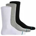 Produktbild: STANCE Unisex Socken 3er Pack - Icon, Logo, Basic, Crew Socken Schwarz/Grau/Weiß 35-37