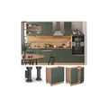 Produktbild: Vicco Spülenunterschrank Küchenschrank Küchenmöbel Fame-Line Eiche Grün-Gold Landhaus 80 cm Küche Einbauküche Drehtür Siphonausschnitt Blende Küchenzeile