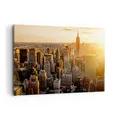 Produktbild: Wandbilder Dekoration Wohnzimmer New York Wolkenkratzer Manhattan Bilder auf Leinwand 120x80cm Leinwandbild Schlafzimmer Deko Wand Kunstdruck Art Groß XXL Wanddeko Bild Wall Decor Canvas AA120x80-2672