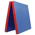 Produktbild: Klappbare Turnmatte – RG 22 kg/m³ – faltbare Matte für Gymnastik, Kinderturnen & Training – weiche Bodenmatte (Blau - Rot, 200 x 100 x 8 cm)