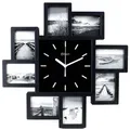 Produktbild: Miraval Design Bilderrahmenuhr Wanduhr mit 8 Bilderrahmen zum Individualisieren 350 mm lautlos kein Ticken Japanisches Quarzuhrwerk