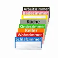 Produktbild: BT-Label 90 Stück Umzugsetiketten XXL 21 x 10 cm Umzugsaufkleber ideal zum Beschriften von Umzugskartons (nicht für Möbel) Etiketten gut sichtbar, 8 Farben für Übersicht beim Umzug