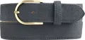 Produktbild: BELTINGER Damen-Gürtel aus Veloursleder 3,5 cm | Velour-Ledergürtel für Damen 35mm | Wildleder-Gürtel mit runder, goldener Gürtelschließe | Anthrazit 80cm