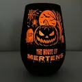 Produktbild: Stölzle Lausitz Becher / Glas + Gravur eines Namens als gruselige Halloween Deko