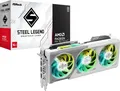 Produktbild: Grafikkarte AMD ASRock RX 9070 XT Steel Legend 16GB GDDR6 Gaming RGB weiß HDMI