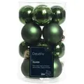 Produktbild: Decoris 16 Weihnachtskugeln 35mm Glas Christbaumkugeln Weihnachtsbaumkugeln dunkelgrün