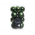 Produktbild: Mini Christbaumkugeln Pinie / dunkelgrün Ø 3,5 mm  - Set 16 Stück Glas glänzend