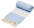 Produktbild: Sowel® Strandtuch XXL, 100 x 200 cm, Saunatuch, Badetuch Groß, Leicht, Dünn, Hamamtuch, Fouta, Pestemal, Damen und Herren, 100% Baumwolle, Sky Blue