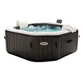 Produktbild: Intex 28458EX - Whirlpool aufblasbar PureSpa Jet&Bubble Deluxe, 4 Personen, 120 Düsen, Heizung, Schwarz, 201x71 cm