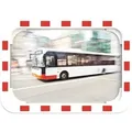 Produktbild: Verkehrsspiegel H400xB600mm Kunststoff,rot/weiß 15m