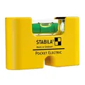 Produktbild: STABILA Mini-Wasserwaage Pocket Electric, 7 cm, starker Seltenerd-Magnet, 1 Horizontal-Libelle, Made in Germany, Gelb