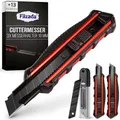 Produktbild: Filzada® 3x Cuttermesser Profi 18mm Ultrascharf + 13x Carbon Klingen