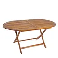 Produktbild: ESTEXO Gartentisch Balkontisch Terrassentisch Akazie Holz Tisch Gartenmöbel Oval klappbar