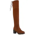 Produktbild: VAN HILL Damen Overknees Leicht Gefütterte Stiefel Boots 833657, Farbe: Hellbraun, Größe: 36 - Braun - 36