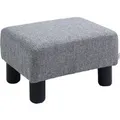 Produktbild: HOMCOM Fußhocker Fußauflage Stoff Schaumstoff Kunststoff Grau 40 x 30 x 24 cm
