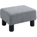 Produktbild: Homcom Sitzhocker Hocker Mit Leinenoptik Moderner Fußhocker Polsterhocker Ottomane Für Schlafzimmer, Wohnzimmer, Grau