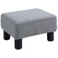 Produktbild: HOMCOM Sitzhocker Hocker mit Leinenoptik Moderner Fußhocker Polsterhocker Ottomane für Schlafzimmer, Wohnzimmer, Grau