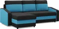 Produktbild: Ecksofa mit Schlaffunktion Orion, Universelle Seite, Schwarz + Blau