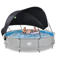 Produktbild: EXIT Soft Grey Pool ø360x76cm mit Filterpumpe und Sonnensegel - grau
