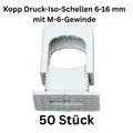 Produktbild: Kopp Druck-Iso-Schellen 6-16 mm mit M-6-Gewinde, 50 Stück, grau