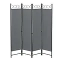 Produktbild: Raumteiler Saragossa 4-teilig 160x171 cm Paravent Trennwand 4-TLG. Sichtschutz Stellwand Spanische Wand Dunkelgrau