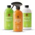 Produktbild: LOBA Reinigungs- und Pflegeset für geölte & gewachste Böden | Set mit Holz-Reiniger, Pflege & Universalreiniger | pH-Neutral & Schlierenfrei | Pflege für Parkett-Boden, Laminat & Holz-Boden