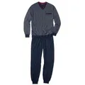 Produktbild: GÖTZBURG Pyjama Manhattan V-Ausschnitt, Bündchen (1 tlg) blau XXL (56)