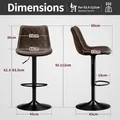 Produktbild: Stoolink 2er Set Barhocker Braun Kunstleder Höhenverstellbar Barstuhl Drehbar