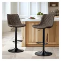 Produktbild: STOOLINK Barhocker 2er Set Barstuhl Höhenverstellbar mit Mikrofaser-Leder, Barhocker mit Lehne, Tresenhocker Drehbar, Bistrohocker Designer, Barstühle für Küche, Theke, Bar-Braun