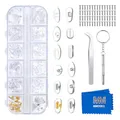 Produktbild: MMOBIEL Brillen Nasenpads [60 Paar] – Silikon Ersatzpads mit Reparatur Werkzeug Set (Schrauben, Schraubendreher, Pinzette, Reinigungstuch) – Universelles Reparatur-Set für Brillen & Sonnenbrillen