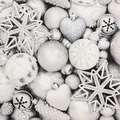 Produktbild: 20 Servietten Silver Baubles Christbaum Schmuck Deko Kugeln silber weiß 33x33cm