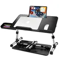 Produktbild: AirOpen Laptoptisch fürs Bett, Höhenverstellbar, Winkelverstellbar, Betttisch Klappbar mit Schublade, Tablet-Ständer, Laptop Tisch für Bett, Sofa, Couch, Boden (53 x 30 cm, Schwarz)