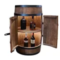 Produktbild: CREATIVE COOPER Weinregal Holz mit Tür mit LED - Alkoholschrank Flaschenregal Holz - Holzfass - Fassmöbel - Weinständer - Weinfass - Weinbar - Fass bar mit Tür - minibar 80 cm High (wenge)