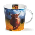 Produktbild: Dunoon Caingorm Tasse aus feinem Knochenporzellan, Motiv: Roaming The Glen Highland Cow, CA-ROTG-XX