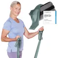 Produktbild: TheraBand 2,50m inkl. Türanker + Tasche grün | Widerstand 2,1kg | Terrabänder | Gymnastikband | Fitnessband | Stretchband | Heimtraining, Krafttraining, Rückenübungen, Therapie, Reha | 100% Naturlatex