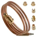 Produktbild: VIOKS Thermodetektor Thermoelement universal 600 mm, mit Adaptern für Gasherd Gasgrill goldfarben