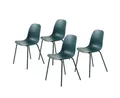 Produktbild: UNIQUE furniture A/S Stuhl aus Petrol in Petrol mit Absetzungen in Metall Petrol Lackiert (4er-Set)