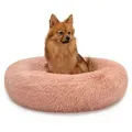 Produktbild: lionto Tierkissen lionto Hundebett aus Plüsch in Donut-Form, 60 cm Durchmesser, rosa, rosa, mit Anti-Rutsch-Noppen, 60 cm Durchmesser rosa 60 cm