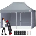 Produktbild: ABCCANOPY 3x6m Pop-Up Pavillon wasserdicht mit 4 Seitenteilen Gra
