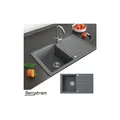 Produktbild: Granit Spüle Küchenspüle Einbauspüle Auflage Spülbecken Küche reversibel Grau