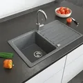 Produktbild: Spülbecken , Grau, 76.5 X 46 Cm Mit Trockenplatz, Bergström